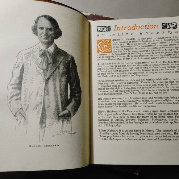 Elbert Hubbard 1927 The Note Book Of Hardcover Box Leather Wisdom Brown - Picture 3 of 15